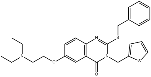 4(3H)-Quinazolinone, 6-[2-(diethylamino)ethoxy]-2-[(phenylmethyl)thio]-3-(2-thienylmethyl)-|化合物 HBV-IN-22