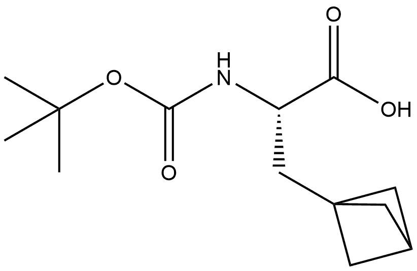 Bicyclo[1.1.1]pentane-1-propanoic acid, α-[[(1,1-dimethylethoxy)carbonyl]amino]-, (αS)- Struktur