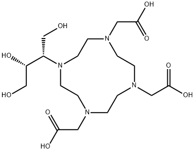 1,4,7,10-Tetraazacyclododecane-1,4,7-triacetic acid, 10-[(1S,2R)-2,3-dihydroxy-1-(hydroxymethyl)propyl]- Struktur