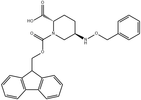 1,2-Piperidinedicarboxylic acid, 5-[(phenylmethoxy)amino]-, 1-(9H-fluoren-9-ylmethyl) ester, (2S,5R)- Struktur