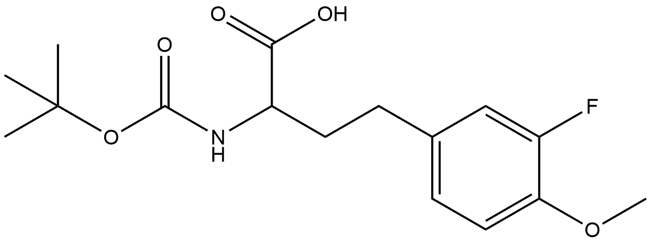 2-((tert-butoxycarbonyl)amino)-4-(3-fluoro-4-methoxyphenyl)butanoic acid Struktur