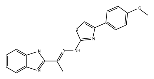 Ethanone, 1-(1H-benzimidazol-2-yl)-, 2-[4-(4-methoxyphenyl)-2-thiazolyl]hydrazone, (1E)- Struktur