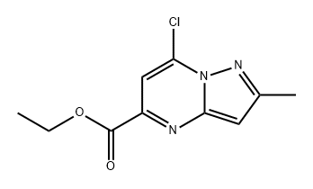 Pyrazolo[1,5-a]pyrimidine-5-carboxylic acid, 7-chloro-2-methyl-, ethyl ester Struktur