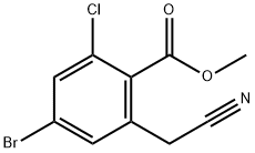 Benzoic acid, 4-bromo-2-chloro-6-(cyanomethyl)-, methyl ester Struktur