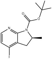 (2S)-4-Iodo-2-methyl-2,3-dihydropyrrolo[2,3-b]pyridine, N-BOC protected Struktur