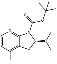 tert-Butyl (2S)-4-iodo-2-isopropyl-2,3-dihydropyrrolo[2,3-b]pyridine-1-carboxylate Struktur