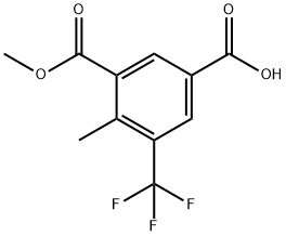 1,3-Benzenedicarboxylic acid, 4-methyl-5-(trifluoromethyl)-, 3-methyl ester Struktur