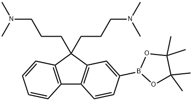 9H-Fluorene-9,9-dipropanamine, N,N,N',N'-tetramethyl-2-(4,4,5,5-tetramethyl-1,3,2-dioxaborolan-2-yl)- Struktur