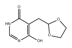 4(3H)-Pyrimidinone, 5-(1,3-dioxolan-2-ylmethyl)-6-hydroxy- Struktur