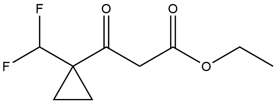 Cyclopropanepropanoic acid, 1-(difluoromethyl)-β-oxo-, ethyl ester Struktur