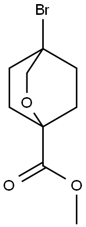 2-Oxabicyclo[2.2.2]octane-1-carboxylic acid, 4-bromo-, methyl ester Struktur