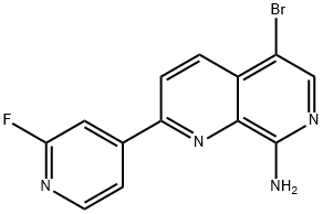 5-Bromo-2-(2-fluoro-4-pyridinyl)-1,7-naphthyridin-8-amine Structure