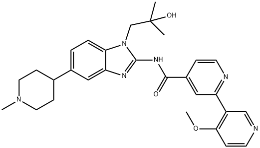 [2,3'-Bipyridine]-4-carboxamide, N-[1-(2-hydroxy-2-methylpropyl)-5-(1-methyl-4-piperidinyl)-1H-benzimidazol-2-yl]-4'-methoxy- Struktur