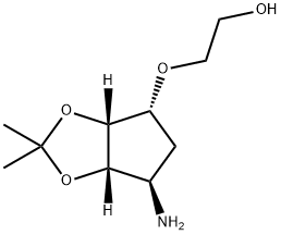 Ethanol, 2-[[(3aR,4R,6R,6aS)-6-aminotetrahydro-2,2-dimethyl-4H-cyclopenta-1,3-dioxol-4-yl]oxy]- Struktur