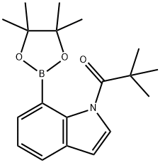 1-Propanone, 2,2-dimethyl-1-[7-(4,4,5,5-tetramethyl-1,3,2-dioxaborolan-2-yl)-1H-indol-1-yl]- Struktur