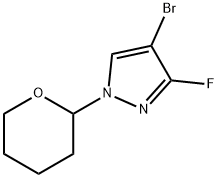 1H-Pyrazole, 4-bromo-3-fluoro-1-(tetrahydro-2H-pyran-2-yl)- Struktur