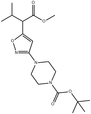 1-Piperazinecarboxylic acid, 4-[5-[1-(methoxycarbonyl)-2-methylpropyl]-3-isoxazolyl]-, 1,1-dimethylethyl ester Struktur