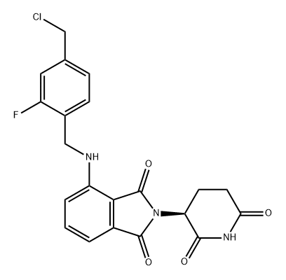 1H-Isoindole-1,3(2H)-dione, 4-[[[4-(chloromethyl)-2-fluorophenyl]methyl]amino]-2-[(3S)-2,6-dioxo-3-piperidinyl]- Struktur