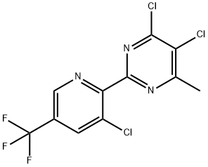 4,5-Dichloro-2-(3-chloro-5-(trifluoromethyl)pyridin-2-yl)-6-methylpyrimidine Struktur