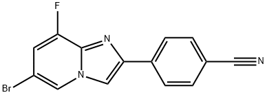 4-(6-Bromo-8-fluoroimidazo[1,2-a]pyridin-2-yl)benzonitrile Struktur