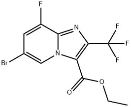 Ethyl 6-bromo-8-fluoro-2-(trifluoromethyl)imidazo[1,2-a]pyridine-3-carboxylate Struktur