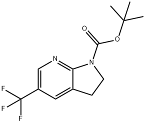 5-(Trifluoromethyl)-2,3-dihydropyrrolo[2,3-b]pyridine, N1-BOC protected Struktur