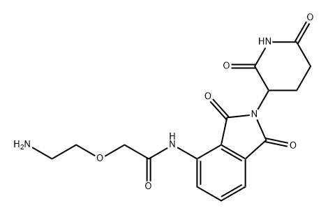 Acetamide, 2-(2-aminoethoxy)-N-[2-(2,6-dioxo-3-piperidinyl)-2,3-dihydro-1,3-dioxo-1H-isoindol-4-yl]- Struktur