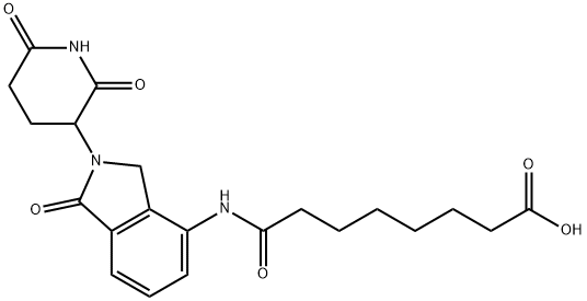 8-[[2-(2,6-dioxo-3-piperidinyl)-2,3-dihydro-1-oxo-1H-isoindol-4-yl]amino]-8-oxoOctanoic acid, Struktur