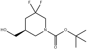 (S)-tert-butyl 3,3-difluoro-5-(hydroxymethyl)piperidine-1-carboxylate Struktur