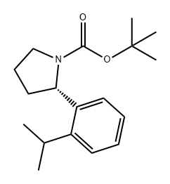 1-Pyrrolidinecarboxylic acid, 2-[2-(1-methylethyl)phenyl]-, 1,1-dimethylethyl ester, (2S)- Struktur