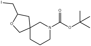 tert-butyl 3-(iodomethyl)-2-oxa-9-azaspiro[4.5]decane-9-carboxylate Struktur