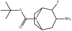 8-Azabicyclo[3.2.1]octane-8-carboxylic acid, 3-amino-2-fluoro-, 1,1-dimethylethyl ester Struktur