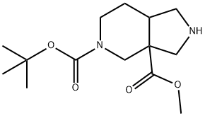 1H-Pyrrolo[3,4-c]pyridine-3a,5(6H,7aH)-dicarboxylic acid, tetrahydro-, 5-(1,1-dimethylethyl) 3a-methyl ester Struktur