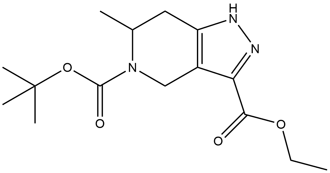 5-tert-butyl 3-ethyl (6R)-6-methyl-1,4,6,7-tetrahydropyrazolo[4,3-c]pyridine-3,5-dicarboxylate Struktur