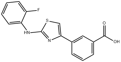 Benzoic acid, 3-[2-[(2-fluorophenyl)amino]-4-thiazolyl]- Struktur