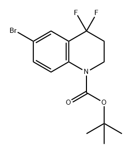 1(2H)-Quinolinecarboxylic acid, 6-bromo-4,4-difluoro-3,4-dihydro-, 1,1-dimethylethyl ester Struktur