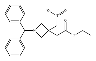 3-Azetidineacetic acid, 1-(diphenylmethyl)-3-(nitromethyl)-, ethyl ester Struktur