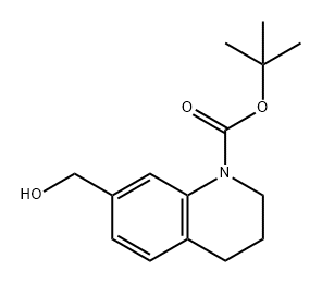 1(2H)-Quinolinecarboxylic acid, 3,4-dihydro-7-(hydroxymethyl)-, 1,1-dimethylethyl ester Struktur