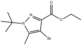 Ethyl 4-bromo-1-tert-butyl-5-methyl-1H-pyrazole-3-carboxylate Struktur