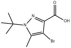 4-Bromo-1-tert-butyl-5-methyl-1H-pyrazole-3-carboxylic acid Struktur