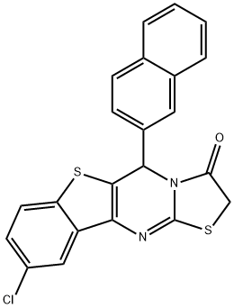 5H-[1]Benzothieno[3,2-d]thiazolo[3,2-a]pyrimidin-3(2H)-one, 9-chloro-5-(2-naphthalenyl)- Struktur