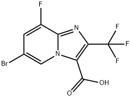 6-Bromo-8-fluoro-2-(trifluoromethyl)imidazo[1,2-a]pyridine-3-carboxylic acid Struktur