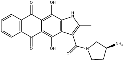 1H-Naphth[2,3-f]indole-5,10-dione, 3-[[(3S)-3-amino-1-pyrrolidinyl]carbonyl]-4,11-dihydroxy-2-methyl- Structure