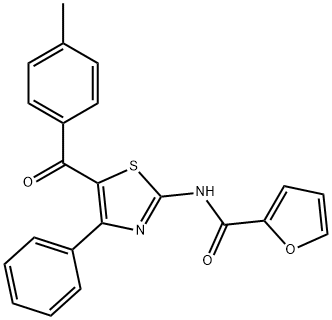 2-Furancarboxamide, N-[5-(4-methylbenzoyl)-4-phenyl-2-thiazolyl]- Struktur