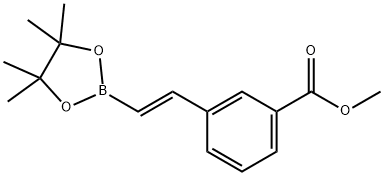 Benzoic acid, 3-[(1E)-2-(4,4,5,5-tetramethyl-1,3,2-dioxaborolan-2-yl)ethenyl]-, methyl ester Struktur