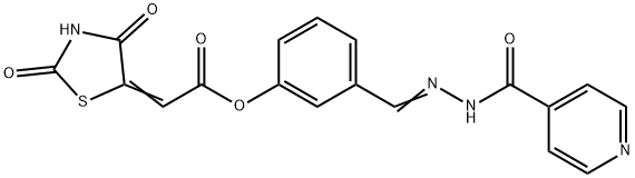 4-Pyridinecarboxylic acid, 2-[[3-[[2-(2,4-dioxo-5-thiazolidinylidene)acetyl]oxy]phenyl]methylene]hydrazide Structure