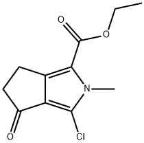 Cyclopenta[c]pyrrole-1-carboxylic acid, 3-chloro-2,4,5,6-tetrahydro-2-methyl-4-oxo-, ethyl ester Struktur