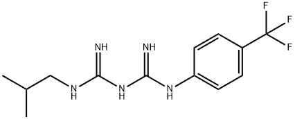 Guanidine, N-[imino[(2-methylpropyl)amino]methyl]-N'-[4-(trifluoromethyl)phenyl]- Struktur