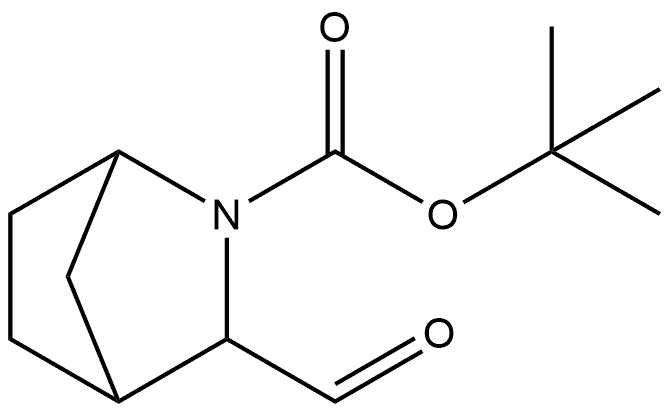 2-Azabicyclo[2.2.1]heptane-2-carboxylic acid, 3-formyl-, 1,1-dimethylethyl ester Struktur