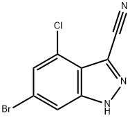 6-Bromo-4-chloro-1H-indazole-3-carbonitrile Struktur